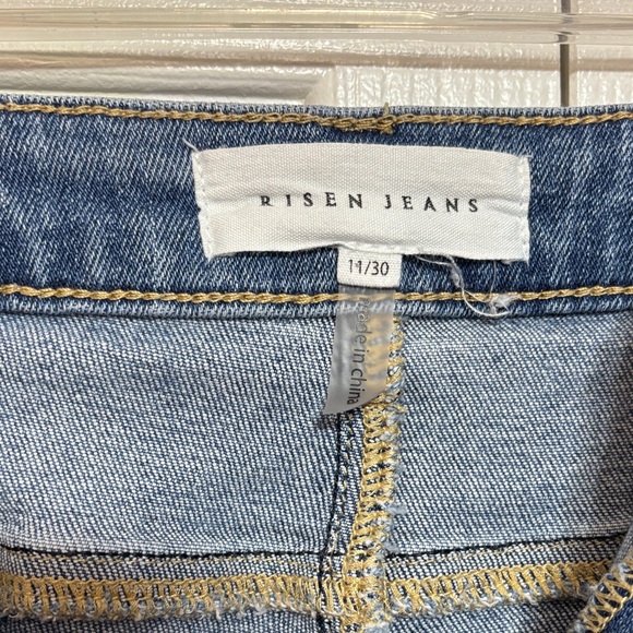 Risen  Blue Distressed Boyfriend Jeans - Picture 2 of 9